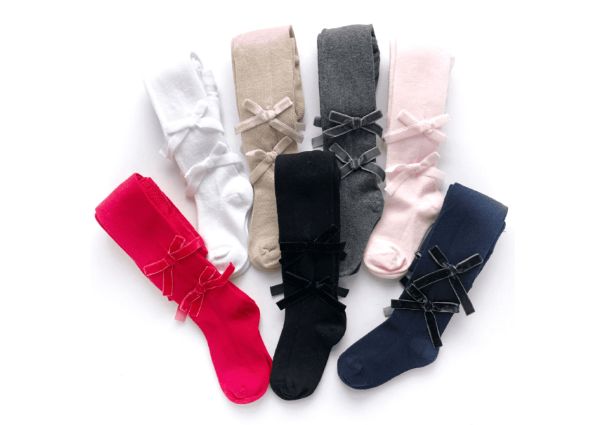 Rajstopy niemowlęce BASIC z kokardką