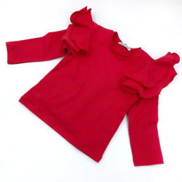 Bluzka dziecięca z dużymi  falbankami biała| OLYMPIA KIDS STYLE