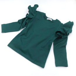 Bluzka dziecięca z dużymi  falbankami biała| OLYMPIA KIDS STYLE