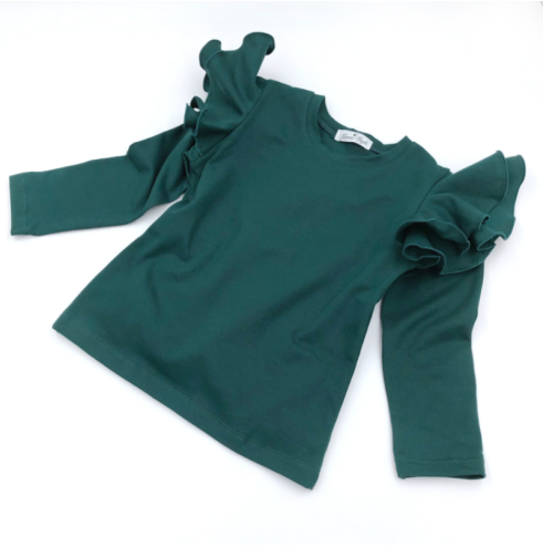 Bluzka dziecięca z dużymi  falbankami biała| OLYMPIA KIDS STYLE