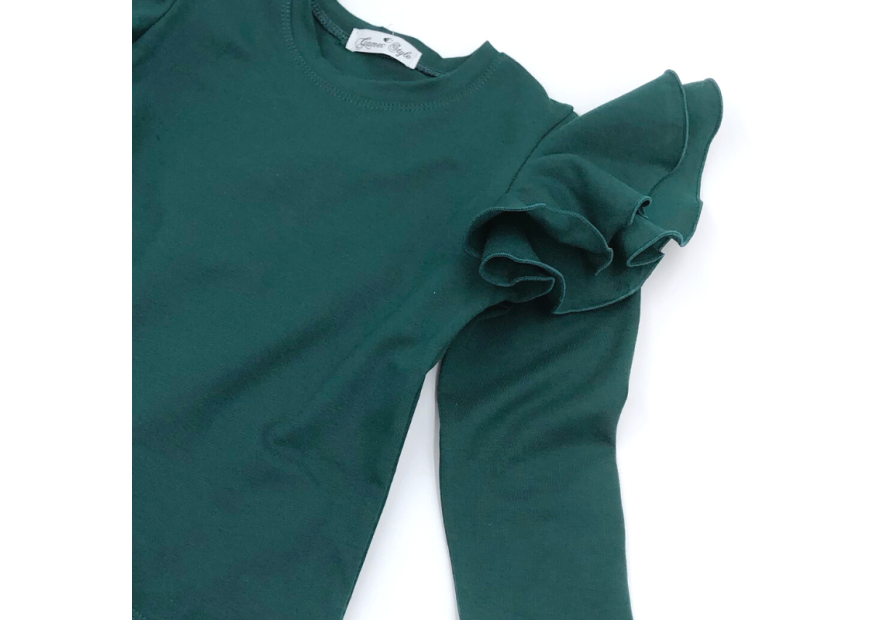 Bluzka dziecięca z dużymi  falbankami biała| OLYMPIA KIDS STYLE