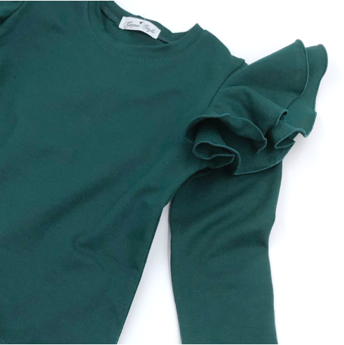 Bluzka dziecięca z dużymi  falbankami biała| OLYMPIA KIDS STYLE