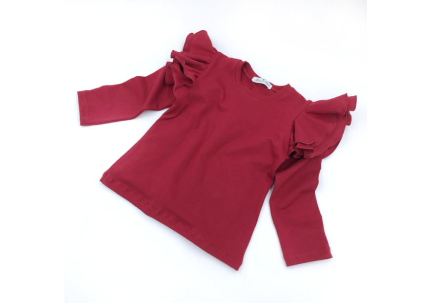 Bluzka dziecięca z dużymi  falbankami biała| OLYMPIA KIDS STYLE