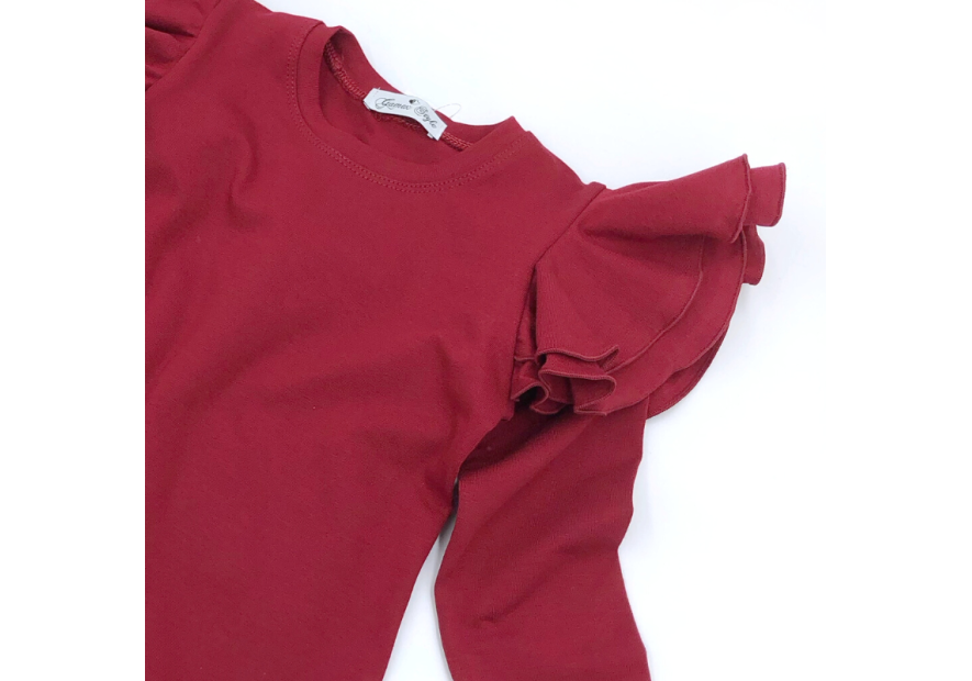 Bluzka dziecięca z dużymi  falbankami biała| OLYMPIA KIDS STYLE