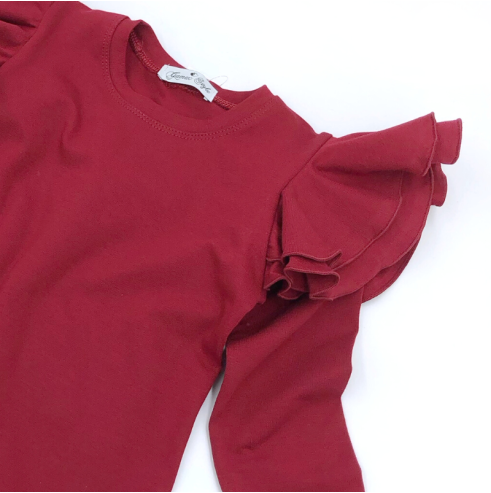 Bluzka dziecięca z dużymi  falbankami biała| OLYMPIA KIDS STYLE