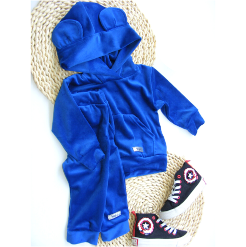 Dres welurowy z kapturem | Olympia Kids Style