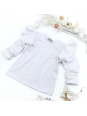 Bluzka dziecięca z dużymi  falbankami biała| OLYMPIA KIDS STYLE