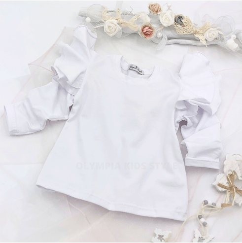 Bluzka z falbankami biała gamex