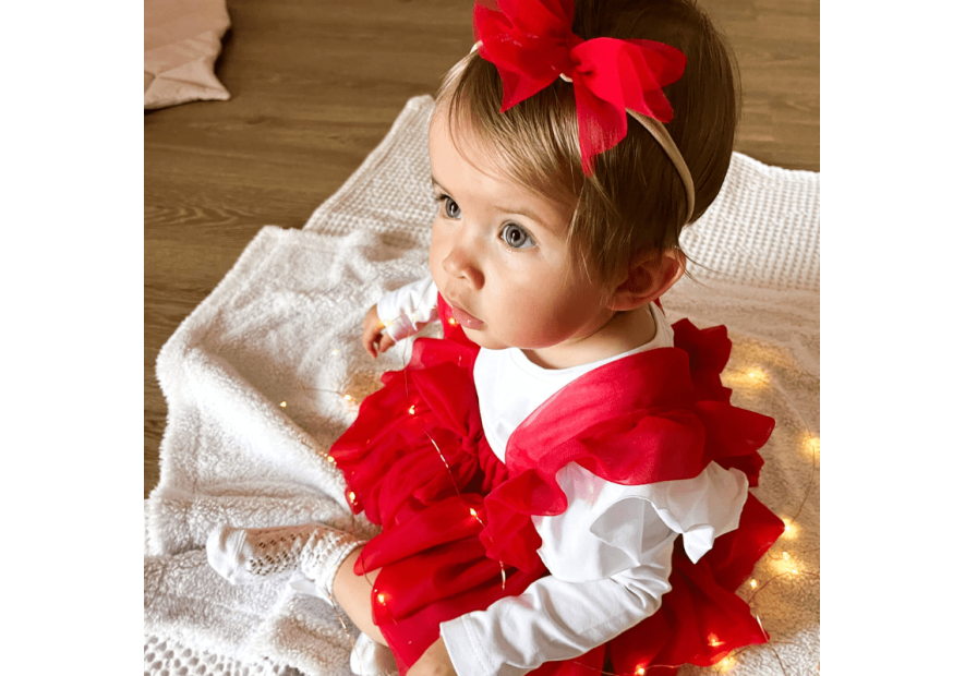 Spódniczka tiulowa na szelkach czerwona| Olympia kids style