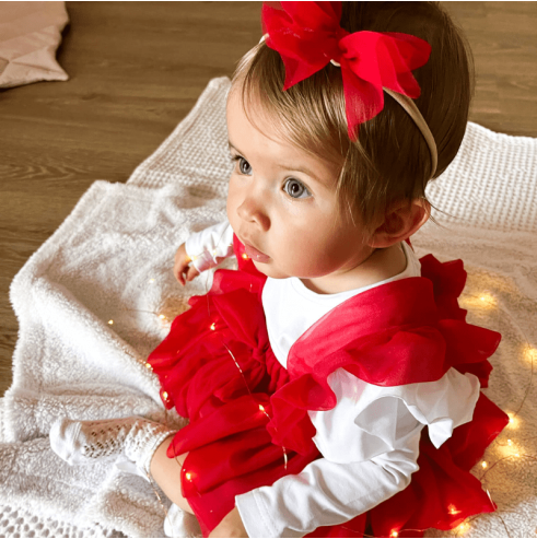 Spódniczka tiulowa na szelkach czerwona| Olympia kids style