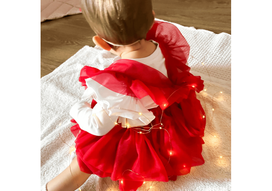 Spódniczka tiulowa na szelkach czerwona| Olympia kids style