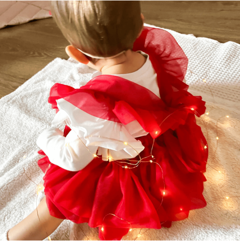 Spódniczka tiulowa na szelkach czerwona| Olympia kids style