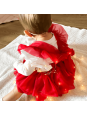 Spódniczka tiulowa na szelkach czerwona| Olympia kids style