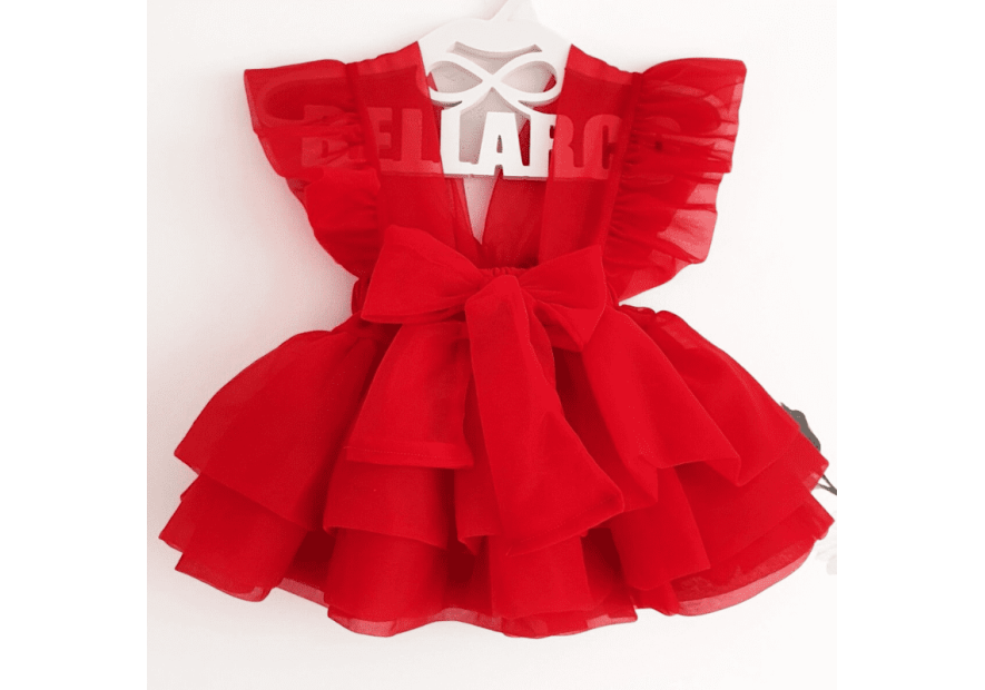 Spódniczka tiulowa na szelkach czerwona| Olympia kids style