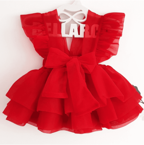 Spódniczka tiulowa na szelkach czerwona| Olympia kids style