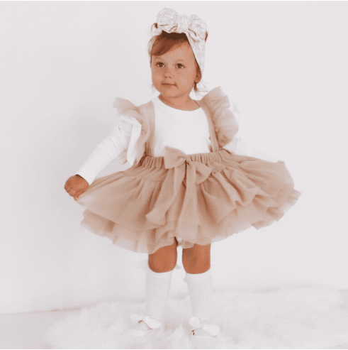 Spódniczka tiulowa na szelkach beż Bellarco