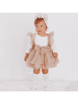 Spódniczka tiulowa na szelkach pudrowa| Olympia kids style