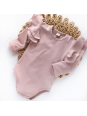 Body dziecięce z MOTYLEK pudrowe