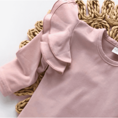 Body dziecięce z dużymi  falbankami białe| OLYMPIA KIDS STYLE