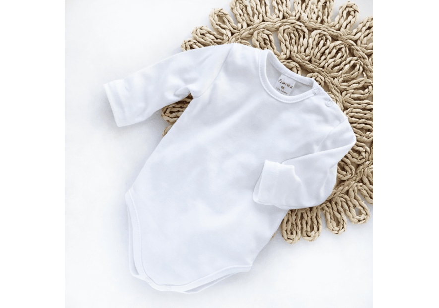 Białe body niemowlęce z długim rękawem  | OLYMPIA KIDS STYLE