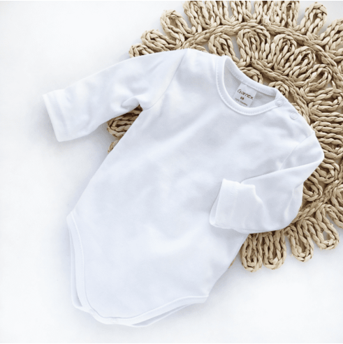 Białe body niemowlęce z długim rękawem  | OLYMPIA KIDS STYLE