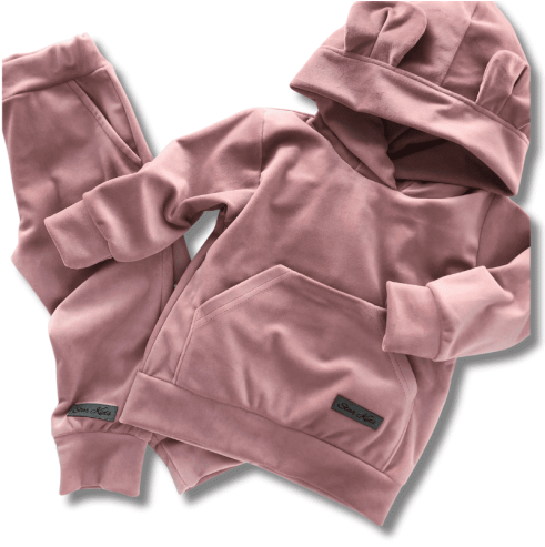 Dres welurowy dla dziewczynki z kapturem | Olympia Kids Style