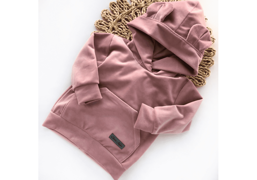 Dres welurowy dla dziewczynki z kapturem | Olympia Kids Style