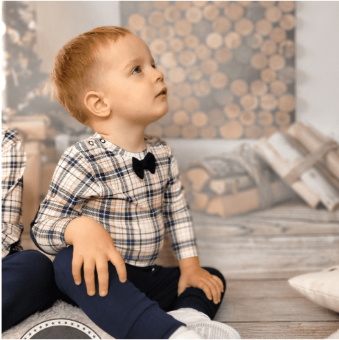 Elegancki komplet z muszką i spodenki | OLYMPIA KIDS STYLE