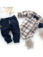 Body z muszką + spodnie KRATKA STAR KIDS