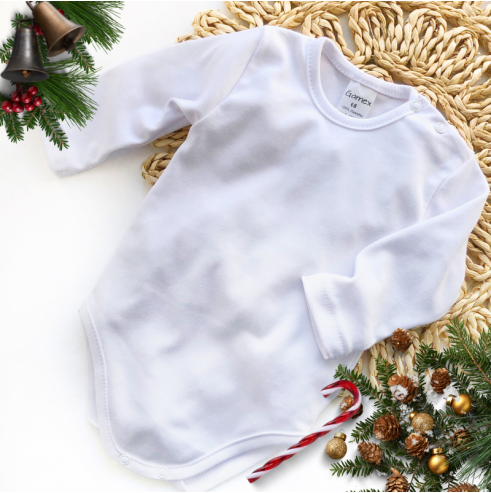Białe body niemowlęce z długim rękawem  | OLYMPIA KIDS STYLE
