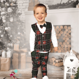 Body z muszką, kamizelką i spodenkami | OLYMPIA KIDS STYLE