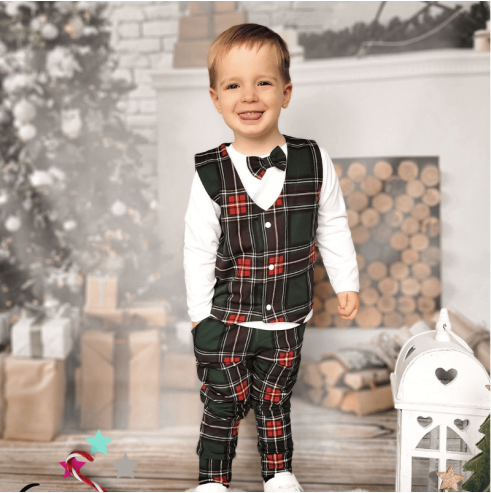 Body z muszką, kamizelką i spodenkami | OLYMPIA KIDS STYLE