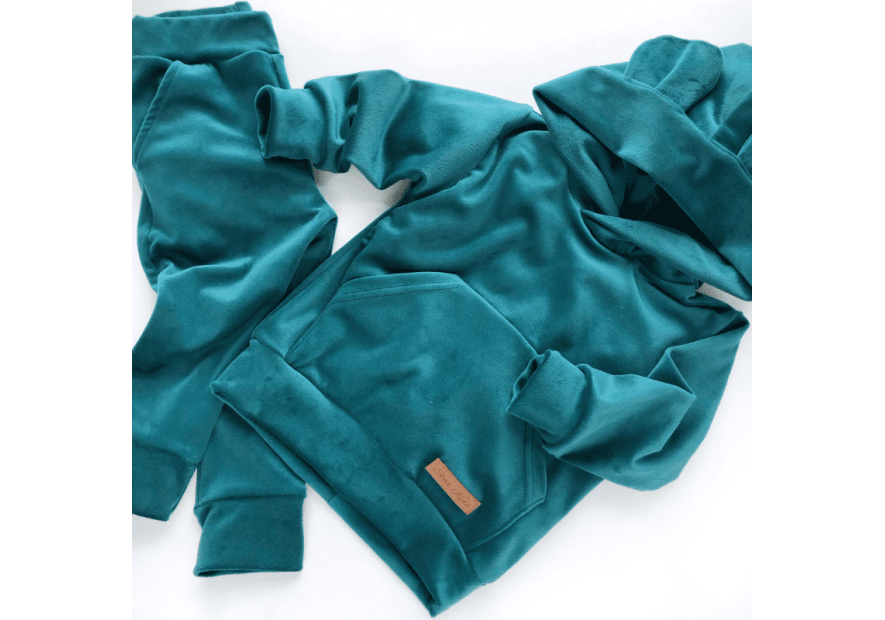 Dres welurowy z kapturem | Olympia Kids Style