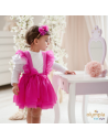 Spódniczka tiulowa na szelkach fuksja Bellarco