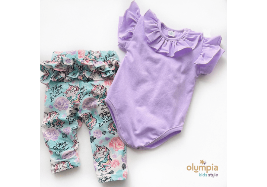 Bluzka z legginsami i ozdobnymi falbankami | Olympia Kids Style