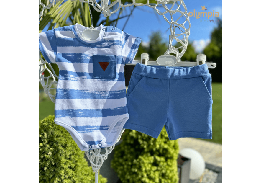Komplet chłopięcy body i szorty  |OLYMPIA KIDS STYLE
