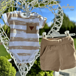 Komplet chłopięcy body i szorty  |OLYMPIA KIDS STYLE