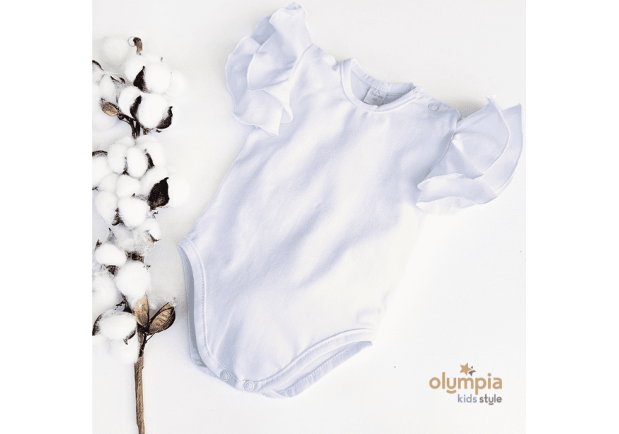Body dziecięce MOTYLEK białe krótki rękaw