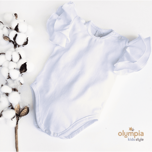 Body dziecięce MOTYLEK białe krótki rękaw