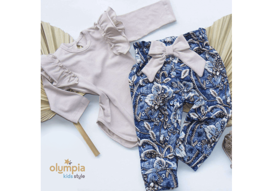 Komplet body niemowlęce z falbanką i spodenki |OLYMPIA KIDS STYLE
