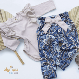 Komplet body niemowlęce z falbanką i spodenki |OLYMPIA KIDS STYLE