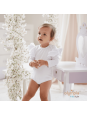 Body dziecięce z dużymi  falbankami białe| OLYMPIA KIDS STYLE