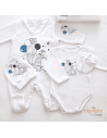 Wyprawka dla niemowlaka 5-cz biała-niebieski