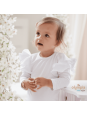 Bluzka dziecięca z dużymi  falbankami biała| OLYMPIA KIDS STYLE