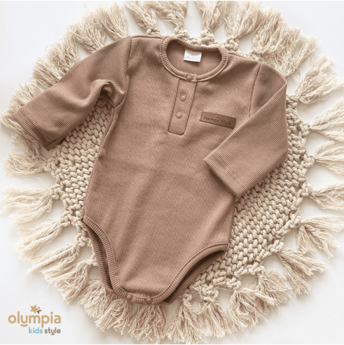 Bawełniane body dla niemowlaka z długim rękawem | Olympia Kids Style