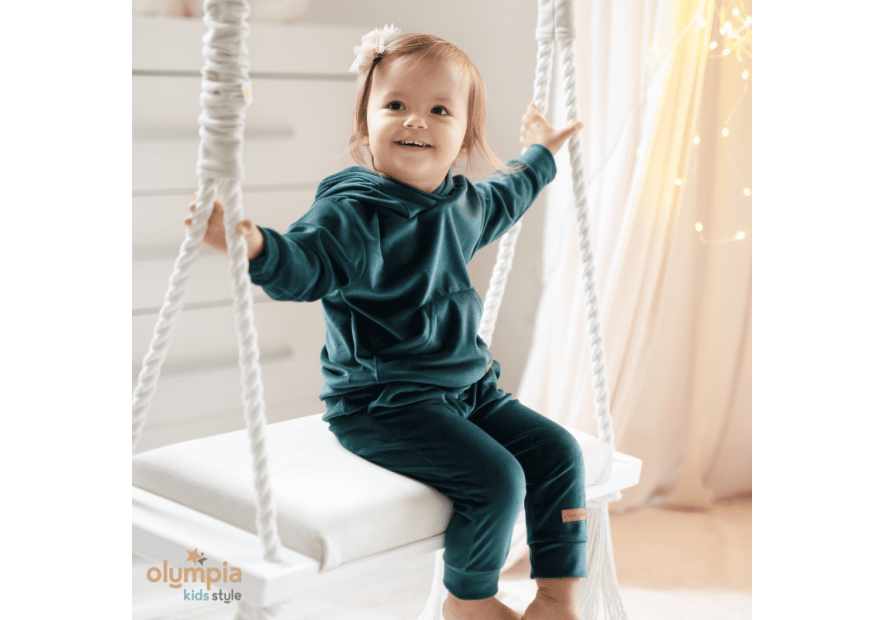 Dres welurowy z kapturem | Olympia Kids Style