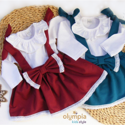 Świąteczna spódnica w kratę| Olympia kids style