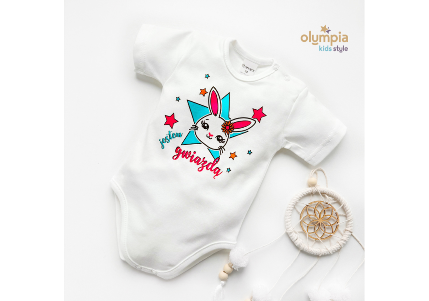 Bawełniane body niemowlęce z polskim napisem | OLYMPIA KIDS STYLE
