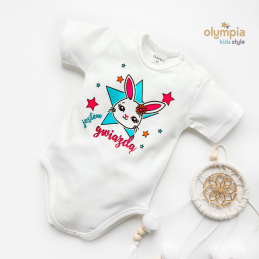 Bawełniane body niemowlęce z polskim napisem | OLYMPIA KIDS STYLE