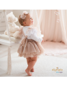 Spódniczka tiulowa na szelkach beż BLANKA Bellarco
